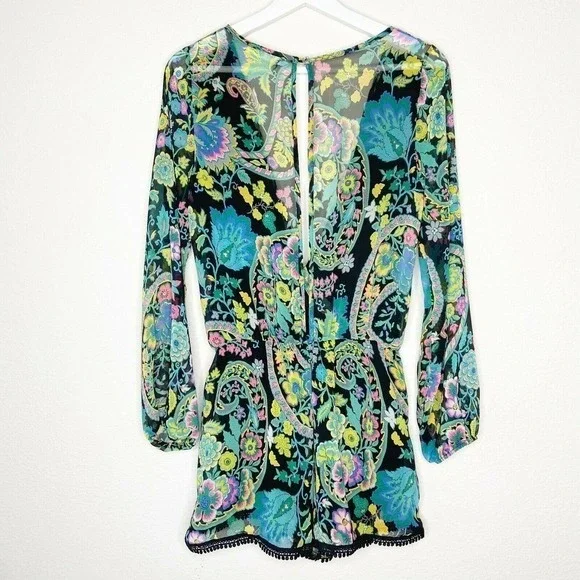 Steezyer Floral Lined Long Sleeve Romper - Picture 7 of 10